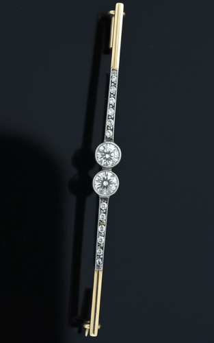 Broche Spilla barrette - Broche en or jaune 18K et diamants 58 Facettes