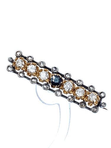 Broche Spilla Empire austro-hongrois avec diamants et saphir central 58 Facettes