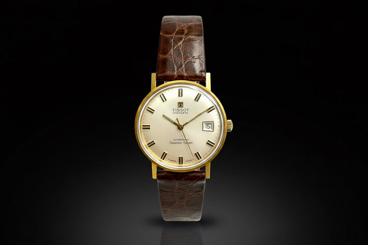 Montre Tissot Visodate Seastar Seven - Montre automatique boîtier en or 18 carats 58 Facettes