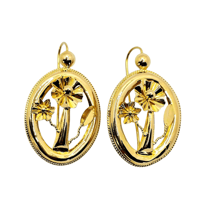 Boucles d'oreilles Boucles d'oreilles anciennes or jaune 58 Facettes 490