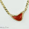Collier Collier en or jaune 14 carats, corail et 21 diamants 58 Facettes 1851