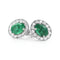 Boucles d'oreilles Boucles d’oreilles en or blanc 18 ct avec émeraudes de Zambie et diamants 58 Facettes 14302