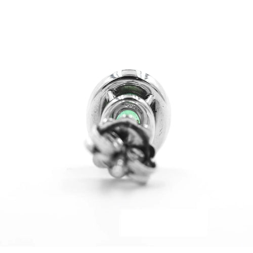 Boucles d'oreilles Boucles d’oreilles en or blanc 18 ct avec émeraudes de Zambie et diamants 58 Facettes 14302