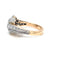 Bague 56 Bague cocktail rétro en or jaune et blanc 18k et diamants 58 Facettes