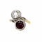 Bague 54 Bague Toi & Moi - Rubis et diamant taille ancienne en or 18 ct et platine 58 Facettes