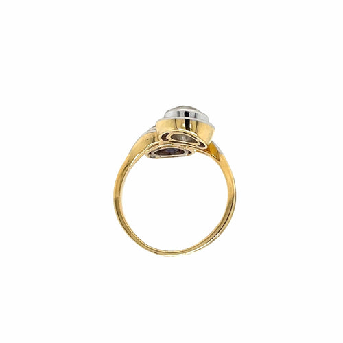Bague 54 Bague Toi & Moi - Rubis et diamant taille ancienne en or 18 ct et platine 58 Facettes