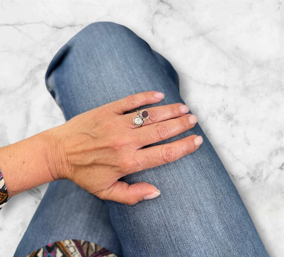 Bague 54 Bague Toi & Moi - Rubis et diamant taille ancienne en or 18 ct et platine 58 Facettes