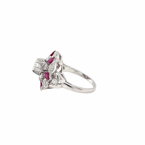 Bague 50 Bague rubis et diamants en or jaune et blanc 18k 58 Facettes