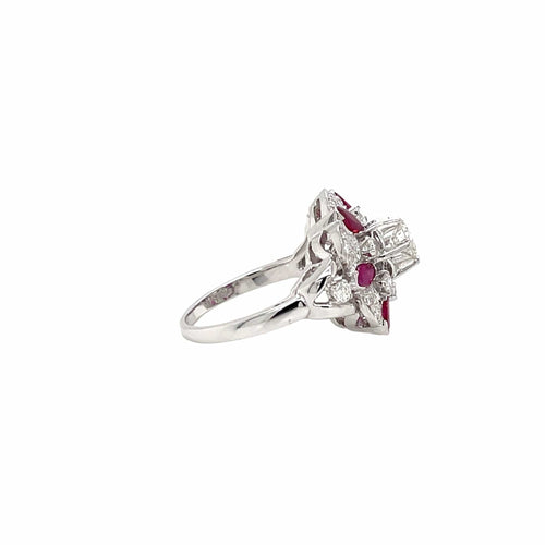 Bague 50 Bague rubis et diamants en or jaune et blanc 18k 58 Facettes