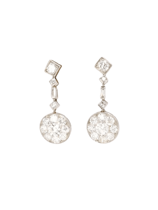 Boucles d'oreilles Boucles d'oreilles pendantes Art Déco diamants 58 Facettes J328