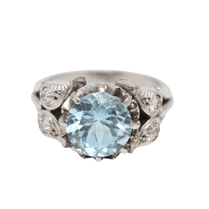 Bague 57.5 bague en or avec aigue-marine et diamants 58 Facettes D363641