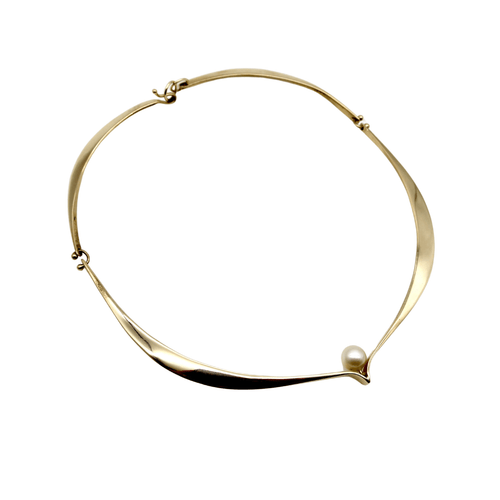 Collier Collier en or jaune avec perle 58 Facettes