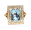 52 Anello oro acquamarina diamanti 58 Facettes