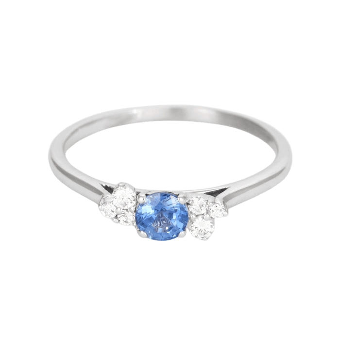 Bague 52 GEMMYO - Bague or blanc, saphir et diamants 58 Facettes DV3008-3-52-1