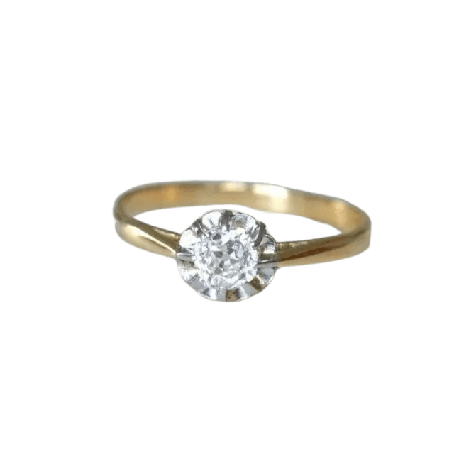 Bague 53.5 Bague Solitaire ancien diamant 0,35ct 58 Facettes