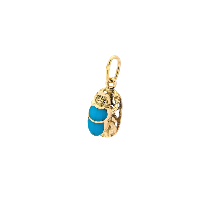 Pendentif Pendentif Animalier en or jaune et turquoise 58 Facettes 30897