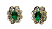 Boucles d'oreilles Boucles d’oreilles or jaune émeraudes et diamants 58 Facettes AB460