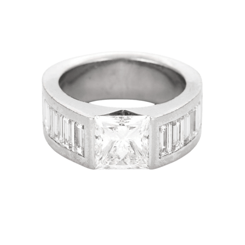 Bague 49 Bague en or blanc et diamants 58 Facettes DV0820-4-49-2