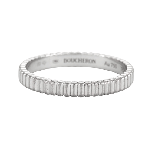 Boucheron ring - Grosgrain wedding ring in white gold 58 Facettes DV2023-2