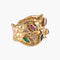Bague 57.5 Bague « Jasmine » jonc en or jaune 18k et pierres précieuses 58 Facettes BO/220079