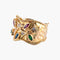 Bague 57.5 Bague « Jasmine » jonc en or jaune 18k et pierres précieuses 58 Facettes BO/220079