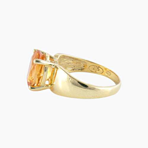 Bague 54 / Citrine / Or Jaune Bague "Moon" en or jaune 18 carats et citrine 58 Facettes BO/220040