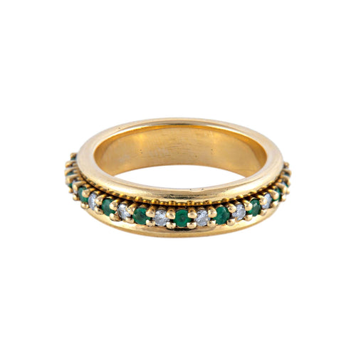 Bague 54.5 / Or Jaune Bague alliance «Phœbé» tour complet en or jaune 18k et diamants 58 Facettes BO/220067