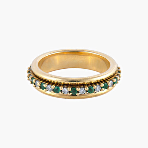 Bague 54.5 / Or Jaune Bague alliance «Phœbé» tour complet en or jaune 18k et diamants 58 Facettes BO/220067