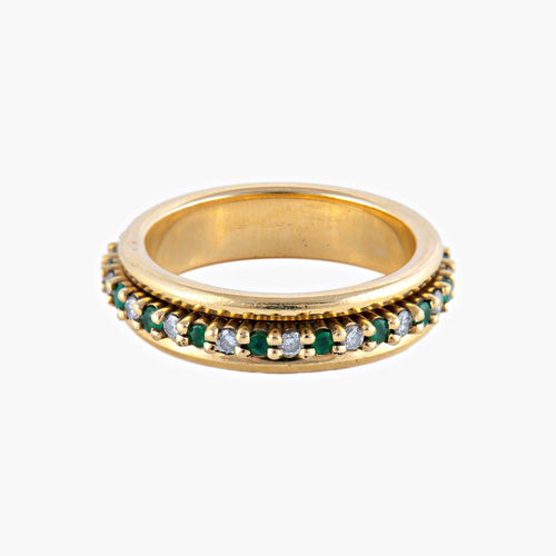 Bague 54.5 / Or Jaune Bague alliance «Phœbé» tour complet en or jaune 18k et diamants 58 Facettes BO/220067
