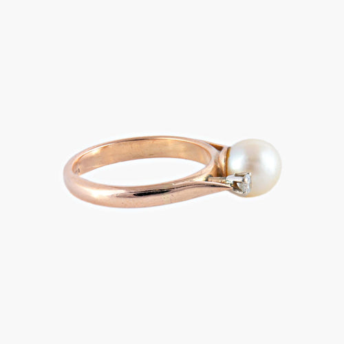 Bague 52 Bague « Taylor » en or jaune 18 carats, perle et diamants 58 Facettes BO/220041 STA