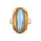 Bague 49 Bague «Ellipse» ovale en or jaune 18 carats et pierre bleue 58 Facettes BO/03-00811