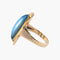 Bague 49 Bague «Ellipse» ovale en or jaune 18 carats et pierre bleue 58 Facettes BO/03-00811