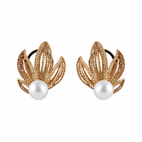 Boucles d'oreilles Or Jaune Boucles d’oreilles « Velvet » en or jaune 18k et perle blanche 58 Facettes BO/220049