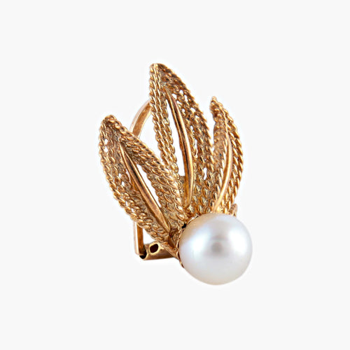 Boucles d'oreilles Or Jaune Boucles d’oreilles « Velvet » en or jaune 18k et perle blanche 58 Facettes BO/220049