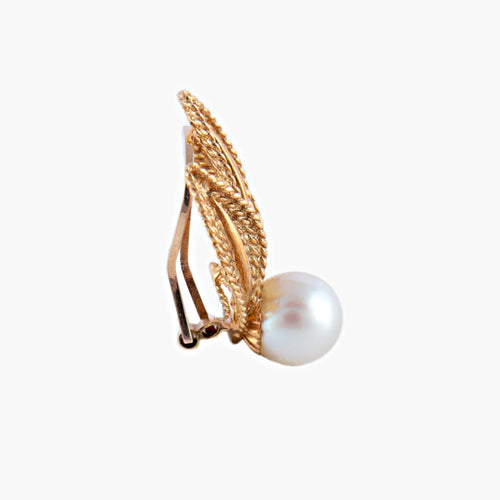 Boucles d'oreilles Or Jaune Boucles d’oreilles « Velvet » en or jaune 18k et perle blanche 58 Facettes BO/220049