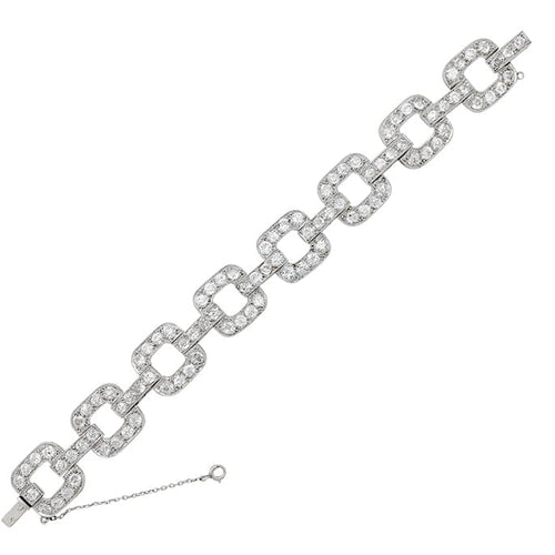 Bracelet Bracelet ancien en platine 950 serti de diamants taille ancienne 58 Facettes 31228
