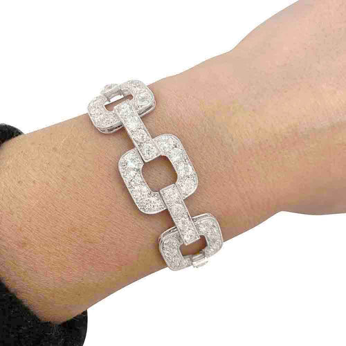 Bracelet Bracelet ancien en platine 950 serti de diamants taille ancienne 58 Facettes 31228