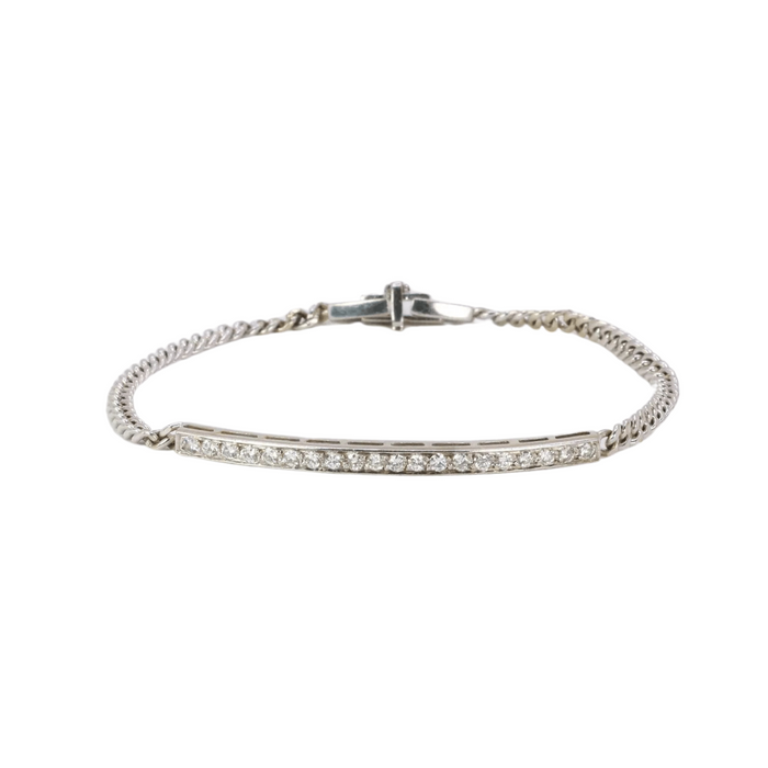Bracelet Bracelet chaîne gourmette ligne 20 diamants 0,6 ct 58 Facettes J293