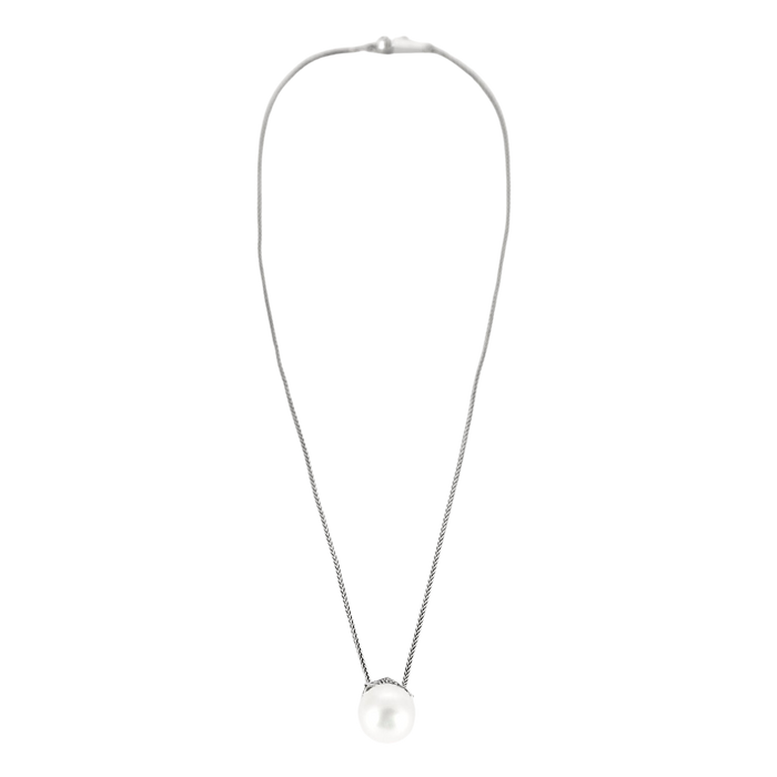 Collier or blanc perle diamants