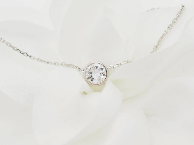 Collier Collier solitaire en or blanc 18 ct et diamant 0,77 ct 58 Facettes 31186