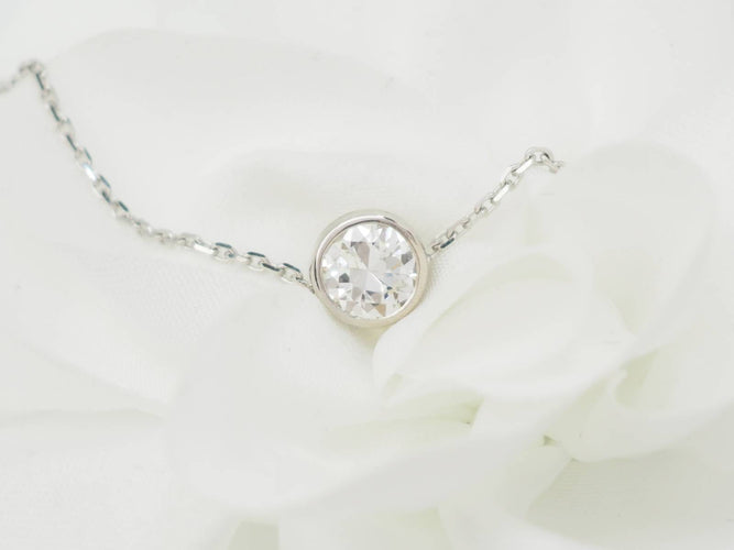 Collier Collier solitaire en or blanc 18 ct et diamant 0,77 ct 58 Facettes 31186