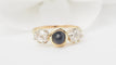 Bague 51 Bague cabochon saphir et diamants en or jaune 18 kt 58 Facettes 32794