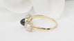 Bague 51 Bague cabochon saphir et diamants en or jaune 18 kt 58 Facettes 32794