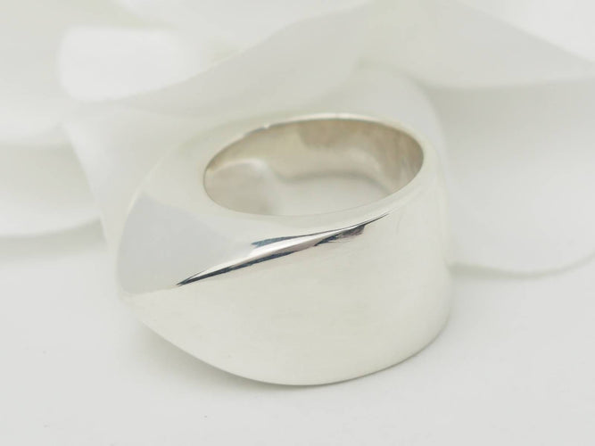 Bague 52 Hermès Palmyre - Bague vintage grand modèle en argent 925 58 Facettes 33194