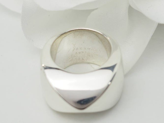 Bague 52 Hermès Palmyre - Bague vintage grand modèle en argent 925 58 Facettes 33194