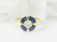 Bague 51 Bague ronde en or jaune 18 ct avec diamant et saphirs 58 Facettes 33402
