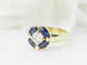 Bague 51 Bague ronde en or jaune 18 ct avec diamant et saphirs 58 Facettes 33402