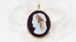 Pendentif Pendentif camée sur agate bleue en or jaune 14 ct 58 Facettes 32798