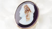 Pendentif Pendentif camée sur agate bleue en or jaune 14 ct 58 Facettes 32798