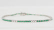 Bracelet 18cm Bracelet rivière en or blanc 18 kt, émeraudes et diamants 58 Facettes 32238